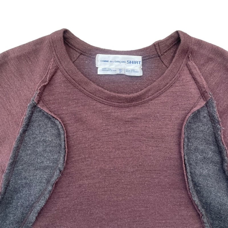 COMME des GARÇONS SHIRTインサイドアウトスプリングコートM AW2004 COMME DES GARCONS SHIRT inside out knit