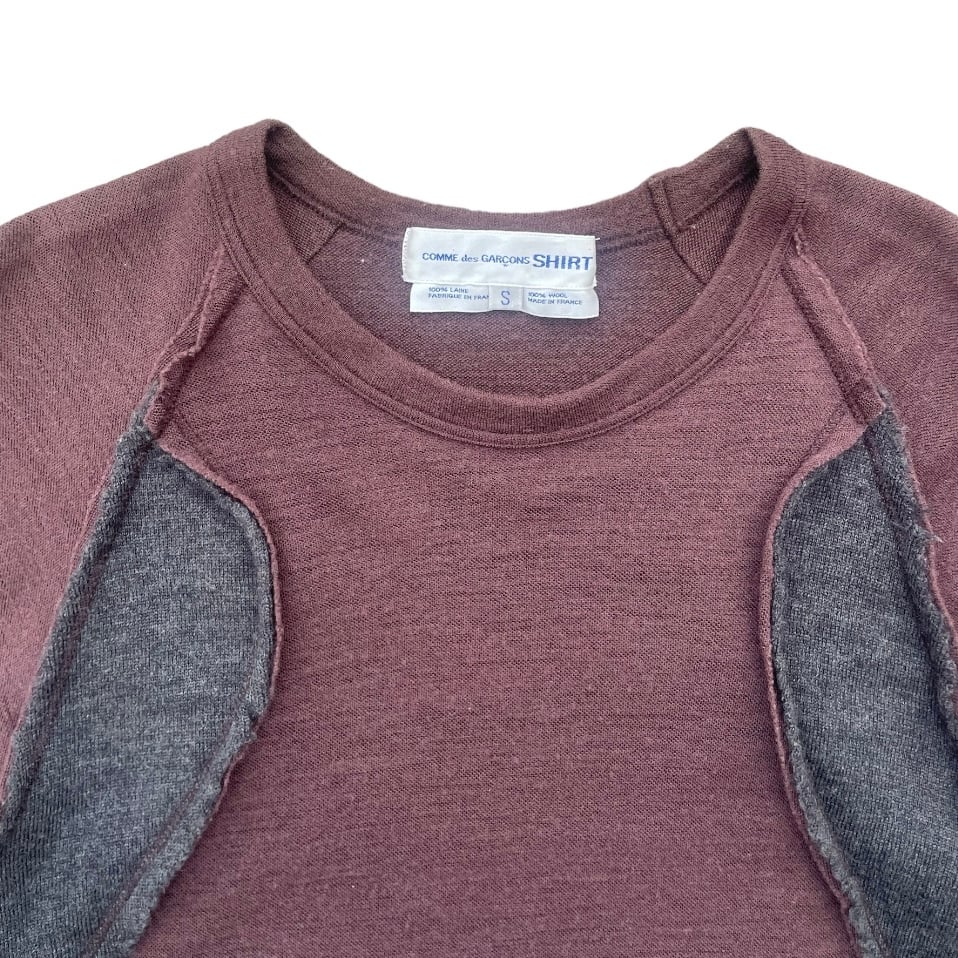 comme des garcons shirt インサイドアウトジップスウェット AW2004 COMME DES GARCONS SHIRT inside out knit