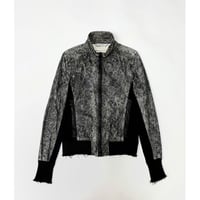 WLG by GIORGIO BRATO - Leather switching zip-up jacket