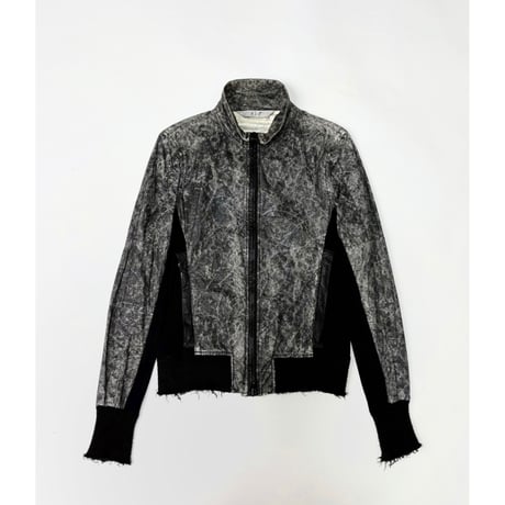 WLG by GIORGIO BRATO - Leather switching zip-up jacket