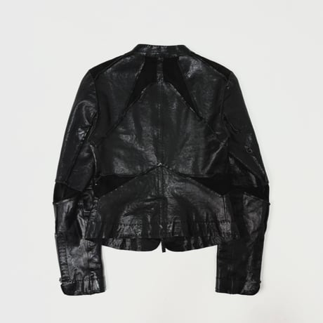 AW2007 EMPORIO ARMANI - Cropped panelled leather jacket