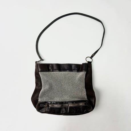 collection PRIVEE? Leather trim wool shoulder bag