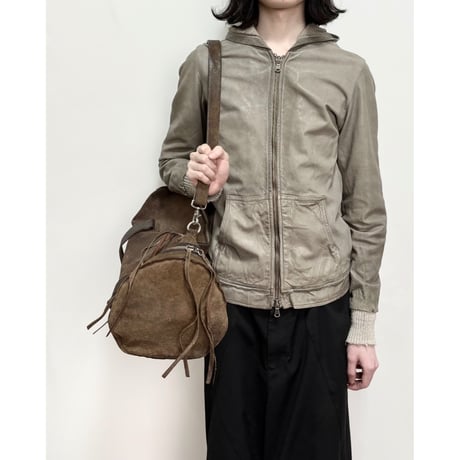 GIORGIO BRATO - Leather hooded jacket