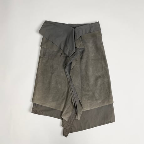 AW2000 Ruffo Research leather layered skirt