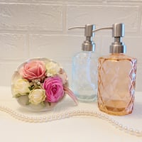 ソープディスペンサー/350ml/クリア・ローズゴールド