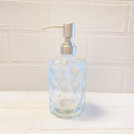 ソープディスペンサー/350ml/クリア・ローズゴールド