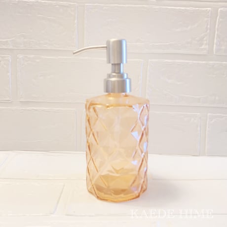 ソープディスペンサー/350ml/クリア・ローズゴールド