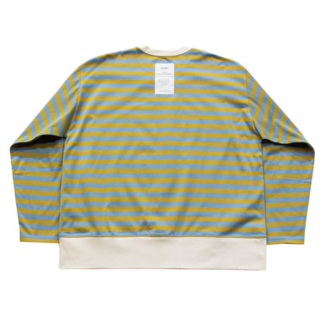 H.UNIT  Border jersey stitch long sleeves　Mustard × Blue
