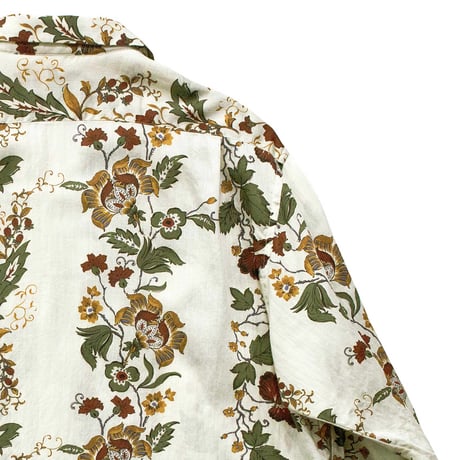 H.UNIT  Flower print open collar long sleeves shirt