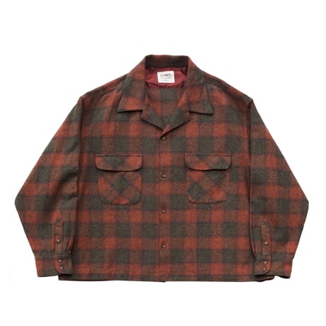 H.UNIT Ombre check open collar L/S shirt | Qcu