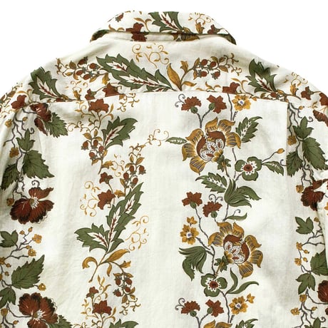 H.UNIT  Flower print open collar long sleeves shirt