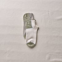 yahae kan |  Organic Cotton Linen Striped Sneaker Socks 2Pair　Yellow