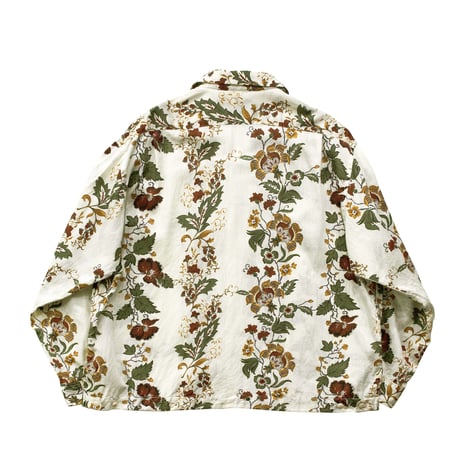 H.UNIT  Flower print open collar long sleeves shirt