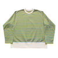 H.UNIT  Border jersey stitch long sleeves　Mustard × Blue