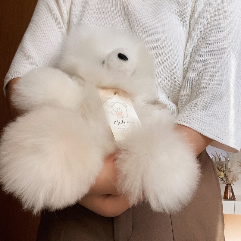 013 ］アルパカテディベア ホワイト / 36cm / 送料無料 | Melty hug