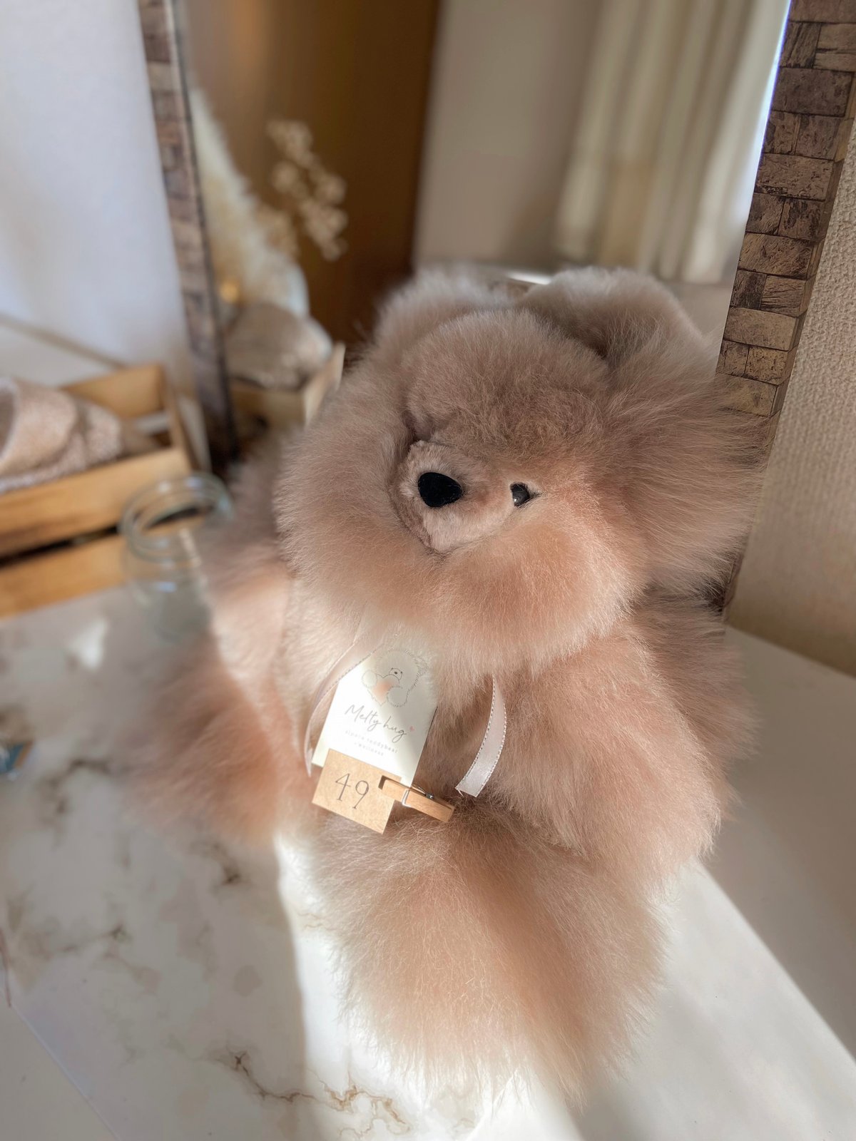 ふわふわアルパカテディベア (ペルー直輸入) ココア ふわふわアルパカ