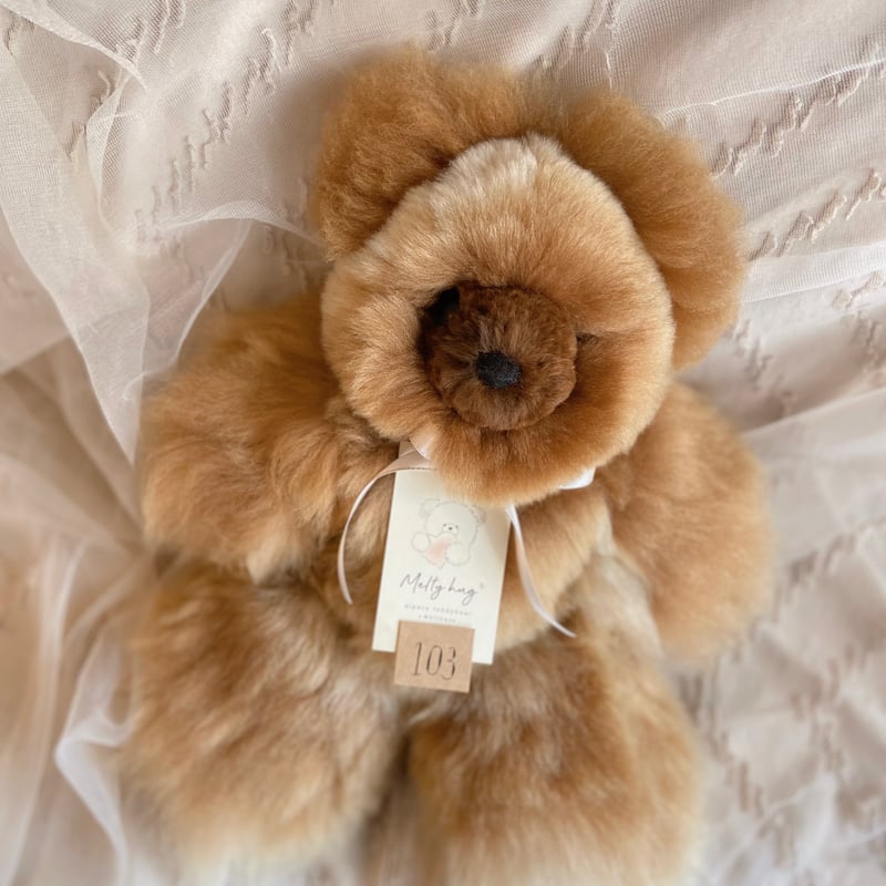 Linociel テディベア ボアベスト アルパカ 103 ］ ダークモカ ミックスカラー / アルパカテディベア / 送料無料