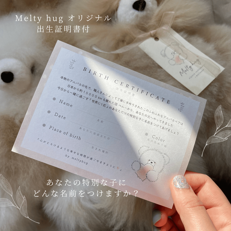 006 ］アルパカテディベア ミルクティー / 38cm / 送料無料 | Melty