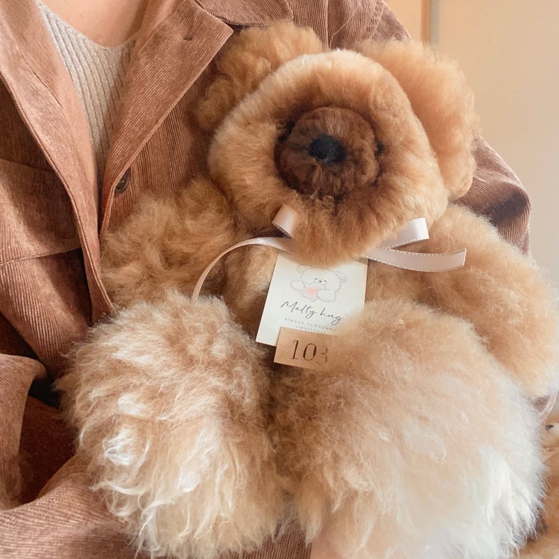 m 新品 Linociel テディベア ボアベスト アルパカ F 103 ］ ダークモカ ミックスカラー / アルパカテディベア / 送料無料