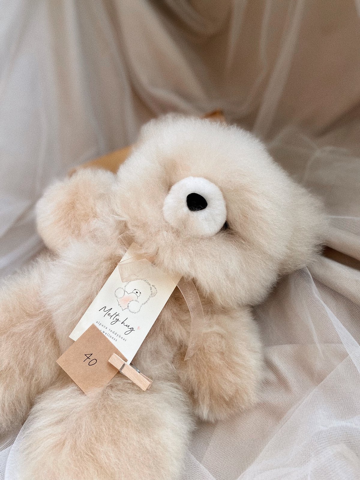 新品未使用　テディベアミトン　アルパカ　ホワイト 013 ］アルパカテディベア ホワイト / 36cm / 送料無料 | Melty hug