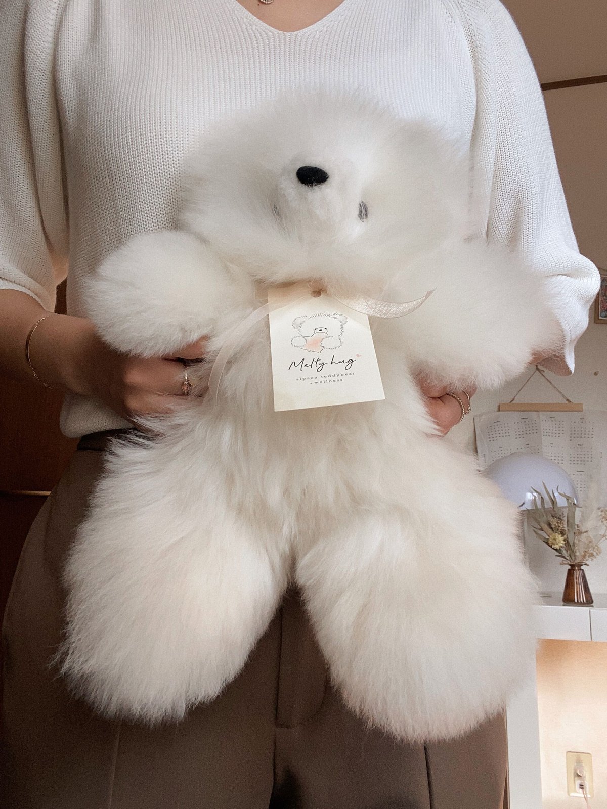 013 ］アルパカテディベア ホワイト / 36cm / 送料無料 | Melty hug
