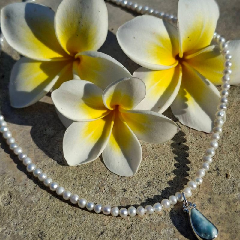 ラリマー×天然パール🌺Healingネックレス✨② | Coco Rainbow