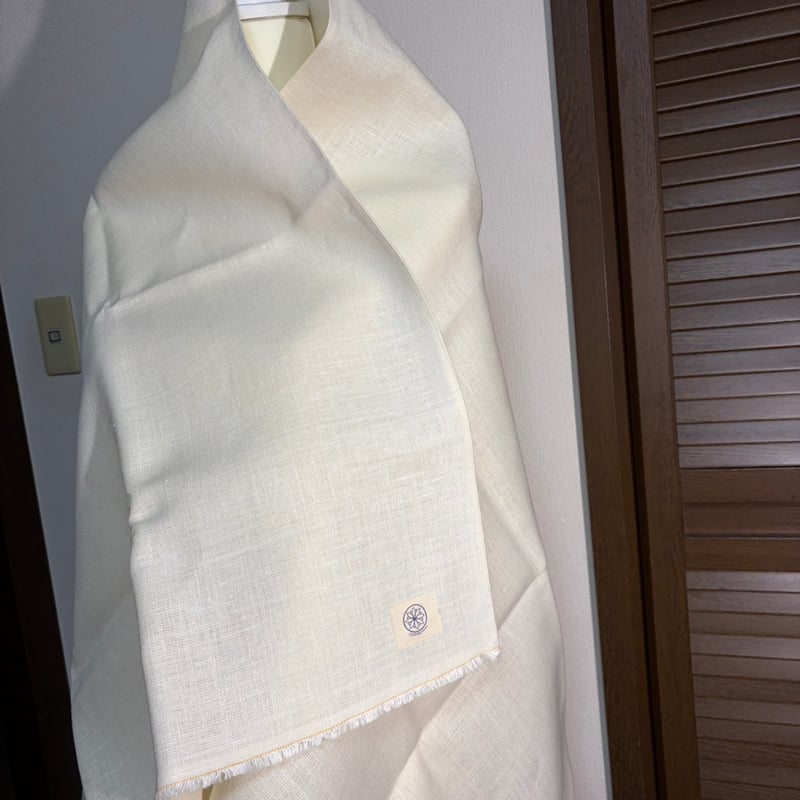 ブランケットサイズ】ヘンプ100%✨ストール(ホワイトベージュ) | Coco