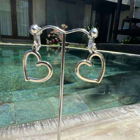 【受注制作】ハートsilverイヤリング・ピアス(小さめ)