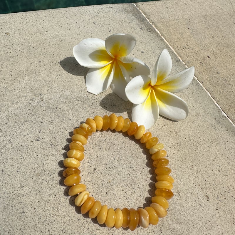 1点物】 バルト海産 琥珀 アンバー ブレスレット 13mm 希少 （グリーン  