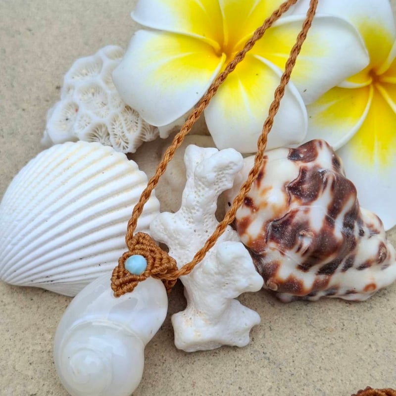 ケオン×ラリマー✨マクラメ編みネックレス② | Coco Rainbow