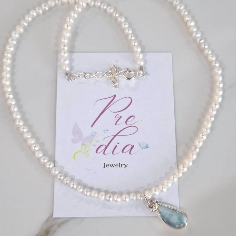 ラリマー×天然パール🌺Healingネックレス✨② | Coco Rainbow