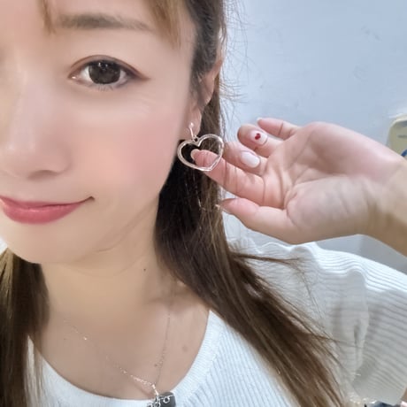 【受注制作】ハート❤️silverイヤリング・ピアス