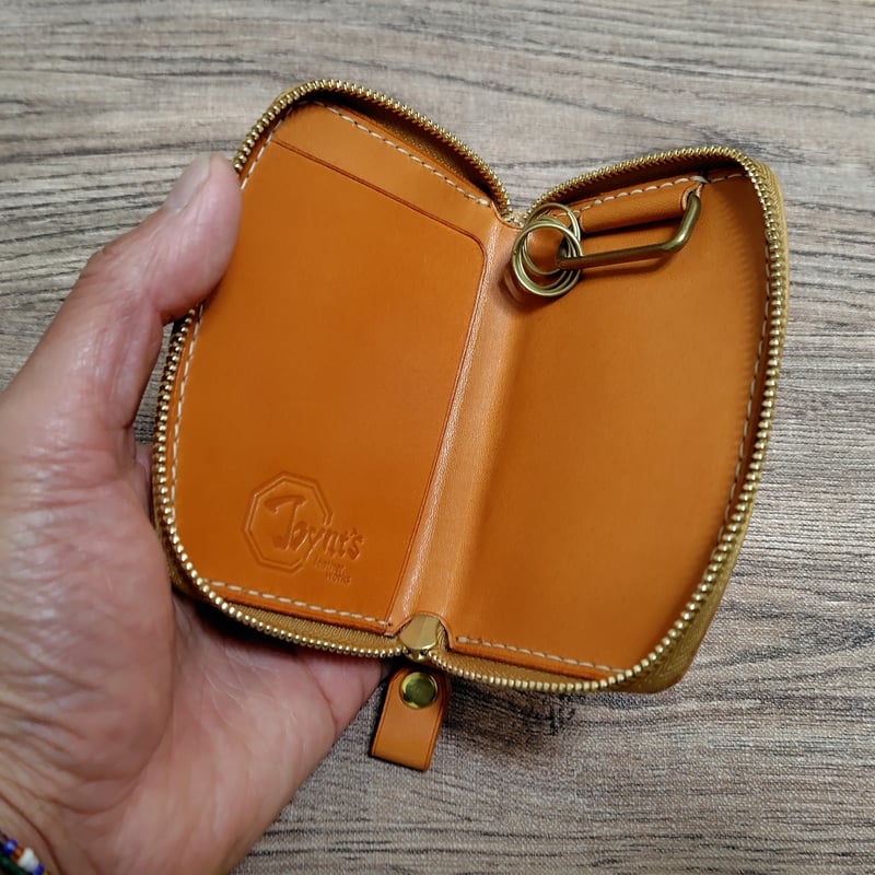 ラウンドファスナーキーケース　～　竹入物語　～　　本革　竹使用 ラウンドファスナーキーケース | Joynt's leather works