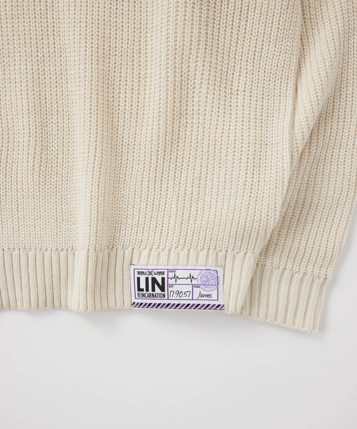 LINNE～輪廻～ Half Zip Knit（オフホワイト）