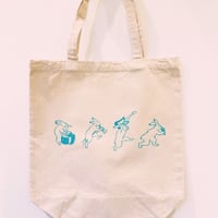 鳥獣戯画バンドうさぎ　トートバッグ