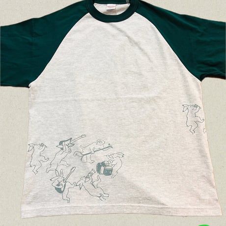 鳥獣戯画バンド　ラグランTシャツ