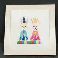 うさぎのひなまつり 刺繍フレーム