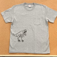 ティラノサウルス　ポケット付きTシャツ　Lサイズ　現品限り