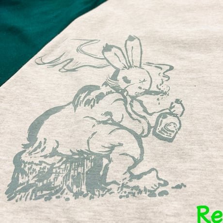 やさぐれうさぎ　ラグランTシャツ