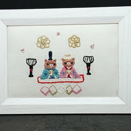 ひなまつり（クマ）　刺繍フレーム