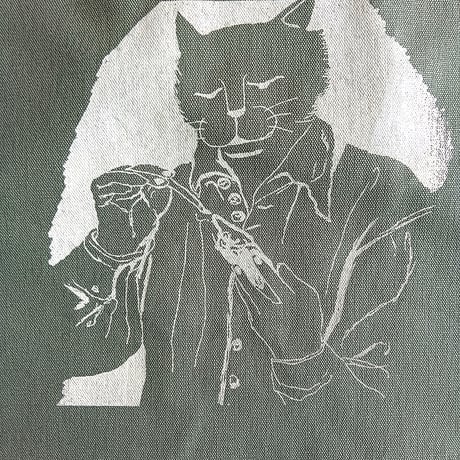 ロウソクに火を灯す少猫　トートバッグ