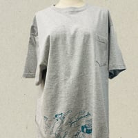鳥獣戯画バンド　ポケット付きTシャツ