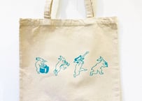 鳥獣戯画バンドうさぎ　トートバッグ