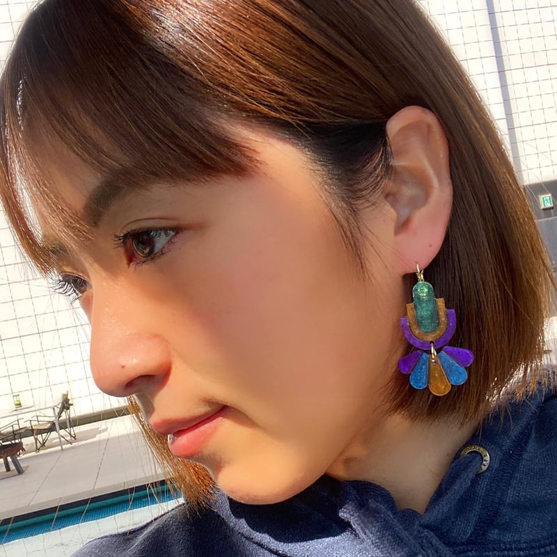 カラフルクリアピアス | Handmade accessory shop TukTuk
