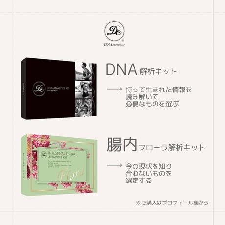 DNA解析キット×腸内フローラ解析キットSET＋サプリ１袋プレゼント