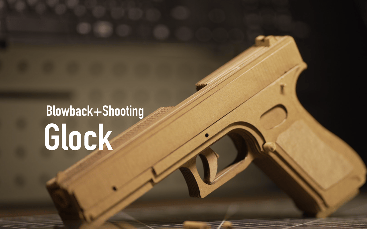 Glock 段ボールグロック Cardboard Glock Craft Kit |Blowback Shooting |