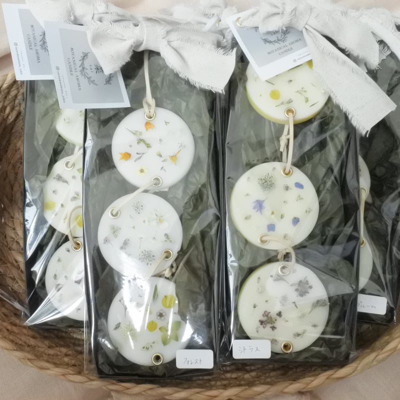 縦型3連アロマワックスサシェのガーランド/アロマワックスバー