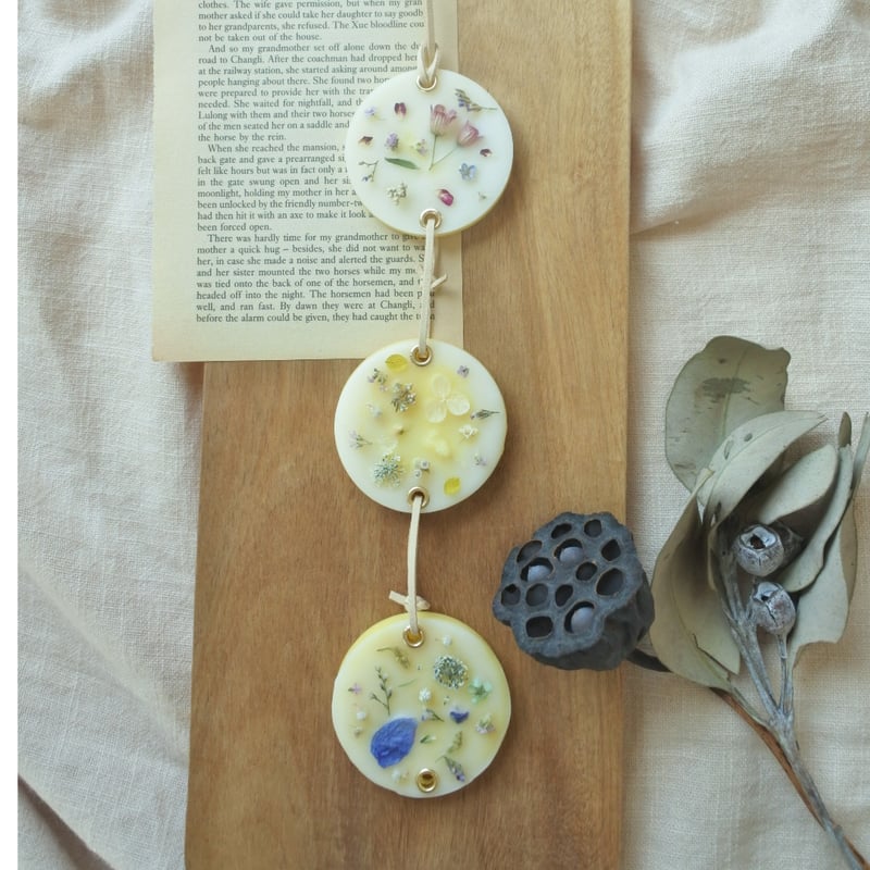 縦型3連アロマワックスサシェのガーランド/アロマワックスバー