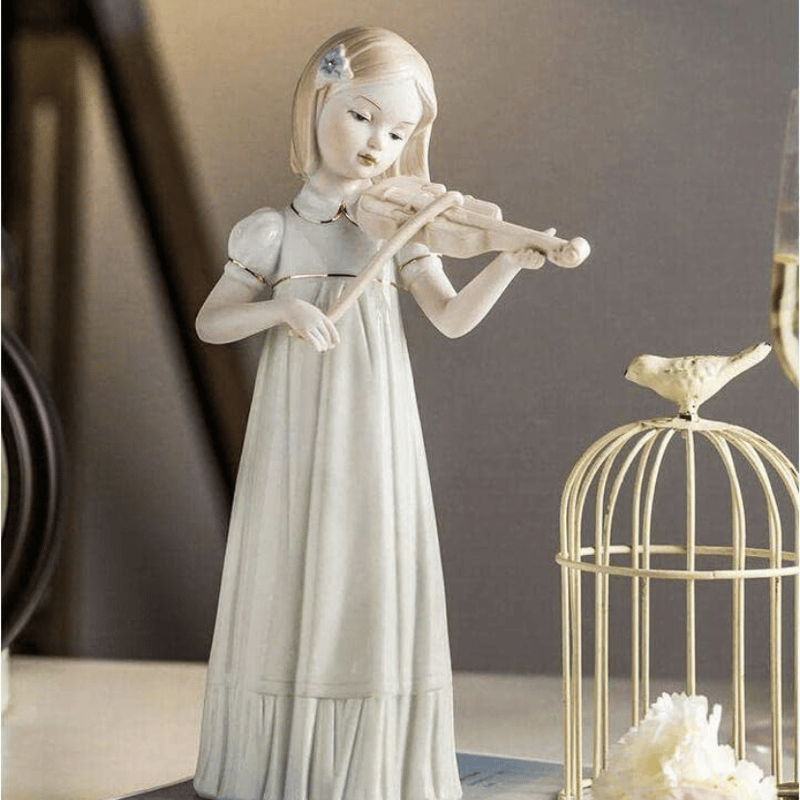 SALE】ヴァイオリンを弾く少女 陶器のオブジェ【送料無料】 | L.M.Lab