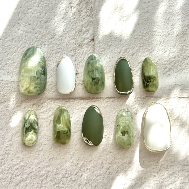 抹茶ラテ ネイルチップ 抹茶ラテ | M&m nailtip STORE